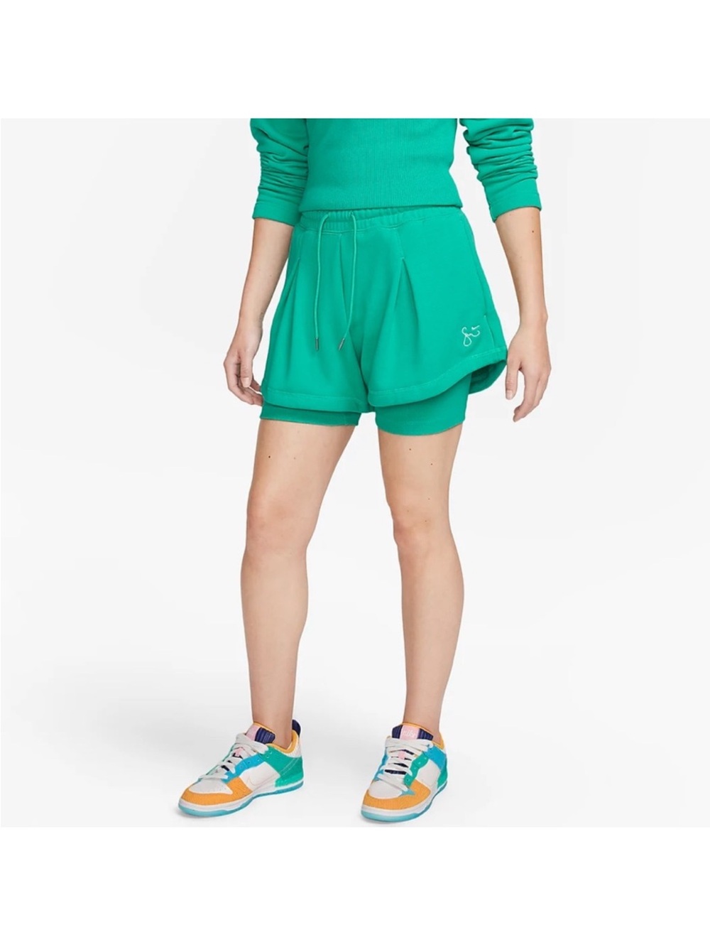 NIKE X Serena Williams Double Layer Shorts Teal Green XL